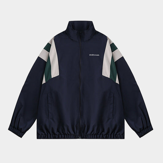 Stripe Flex | Striped Windbreaker Track Jacket - Santo 