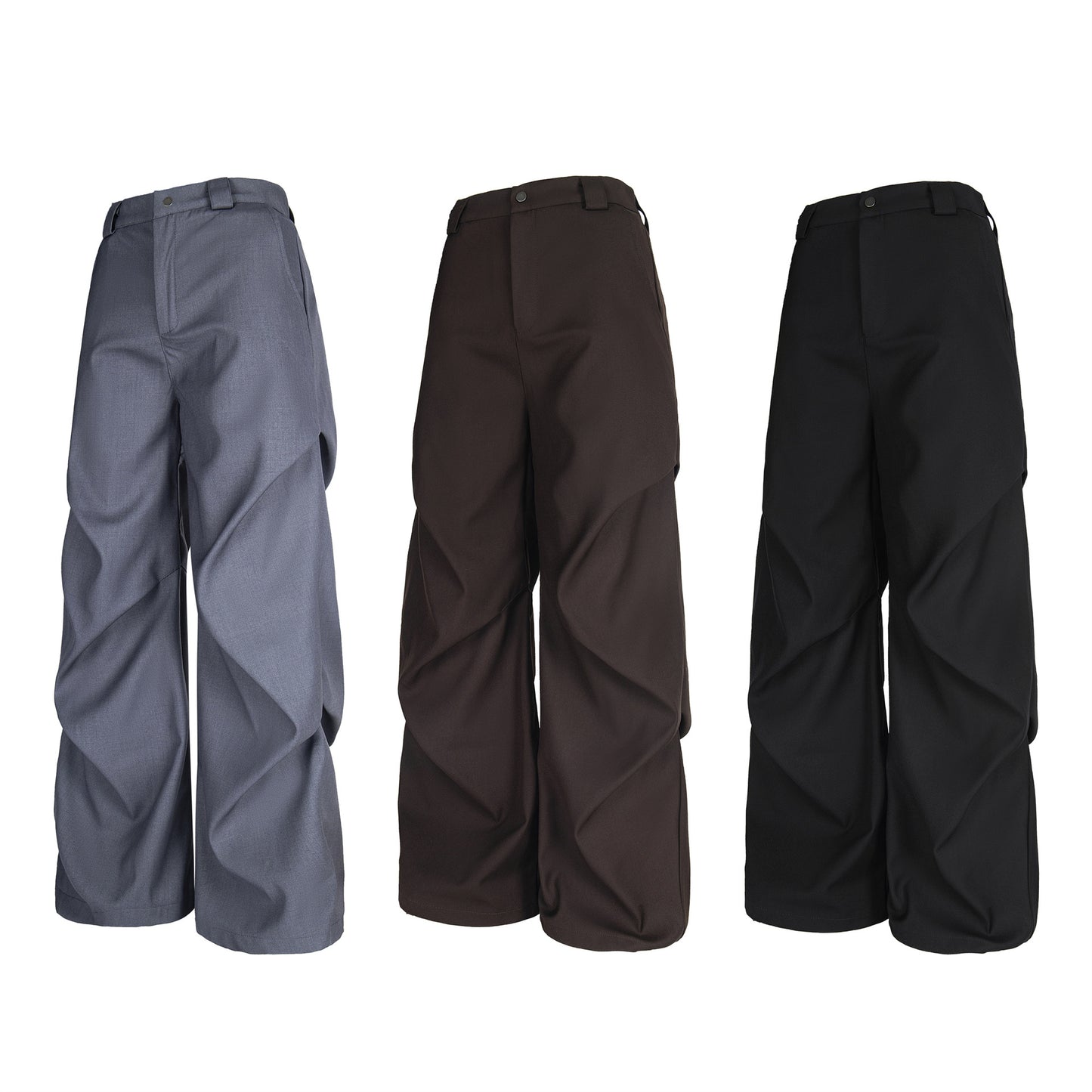 Pleated Casual Trousers | Adjustable Belt Streetwear Pants - Santo 