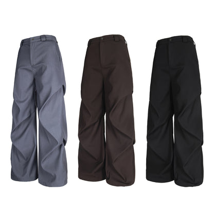 Pleated Casual Trousers | Adjustable Belt Streetwear Pants - Santo 