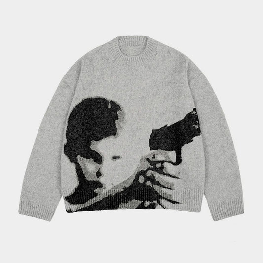 Silent Vigil | Street Art Knit Sweater - Santo 