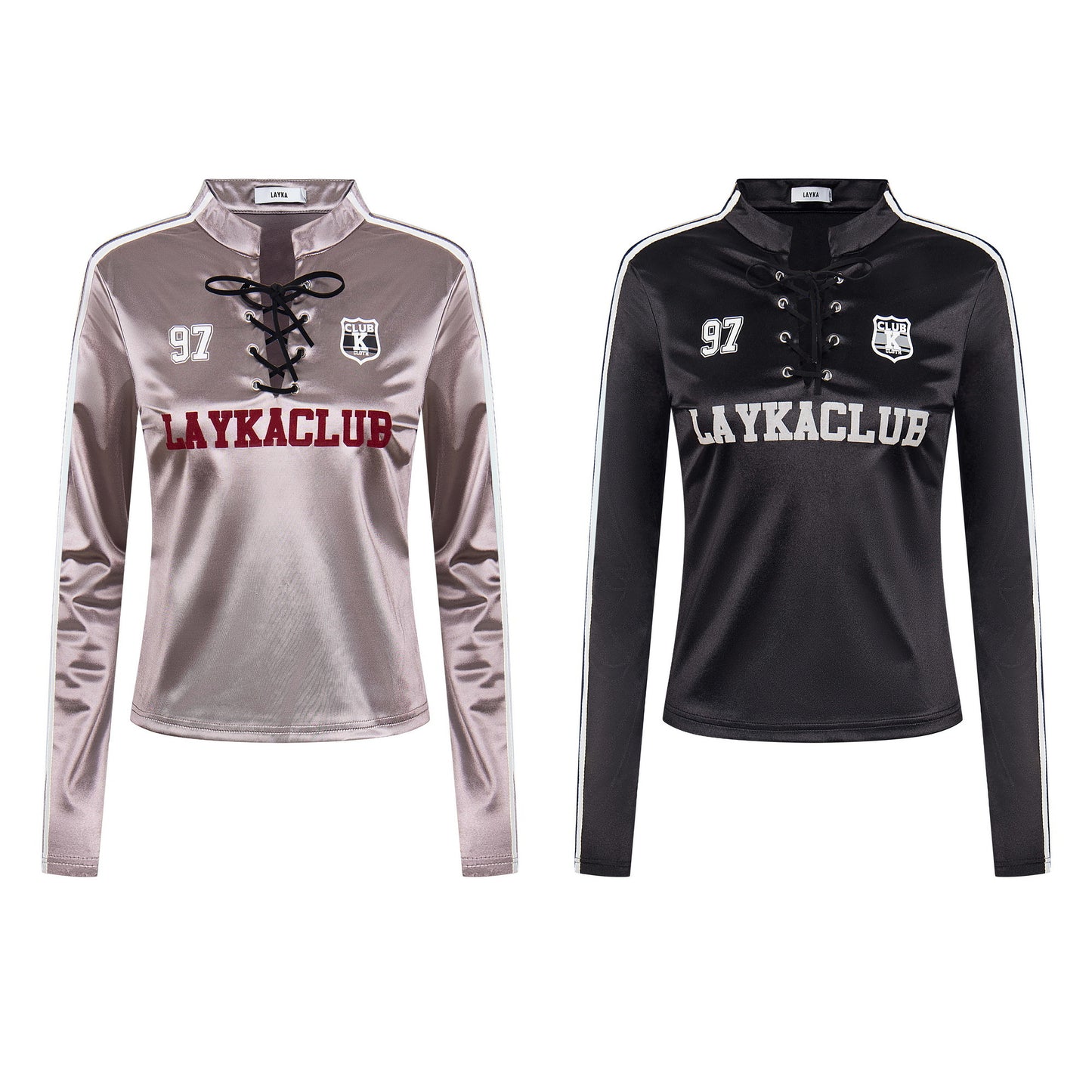 Lace-Up Club | Satin Sports Jersey Top