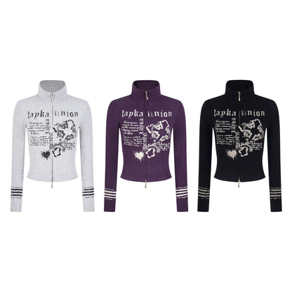 Union Print | Zip-Up Moto Graphic Top