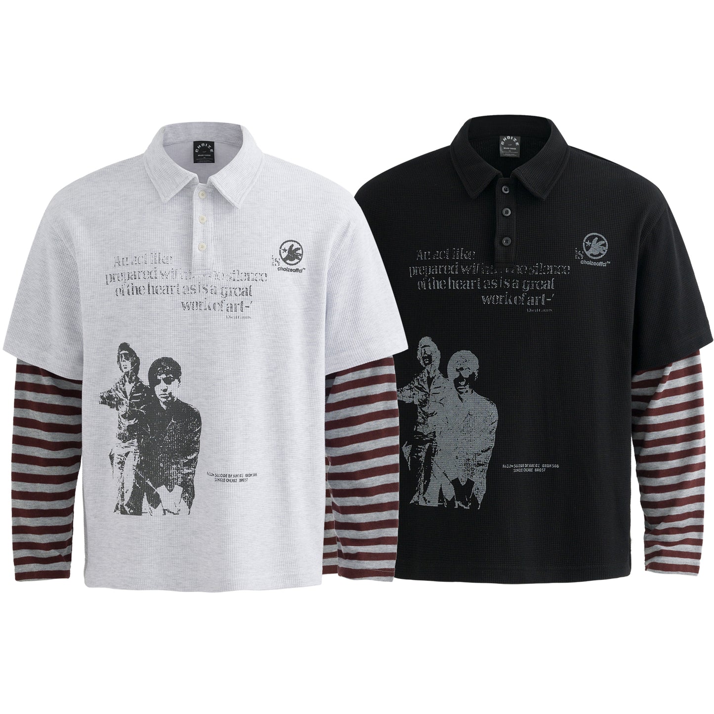 Vintage Striped Layered | Polo Sweatshirt - Santo 