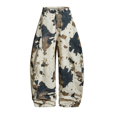 Inkstorm | Splatter-Wash Wide Barrel Pants - Santo 