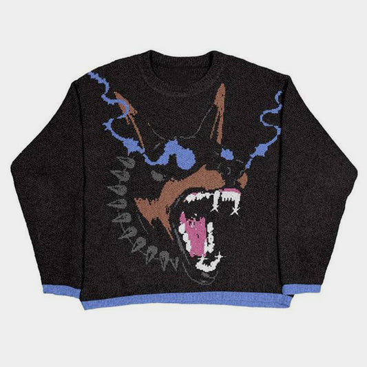 Roaring Beast | Fierce Graphic Knit Sweater - Santo 