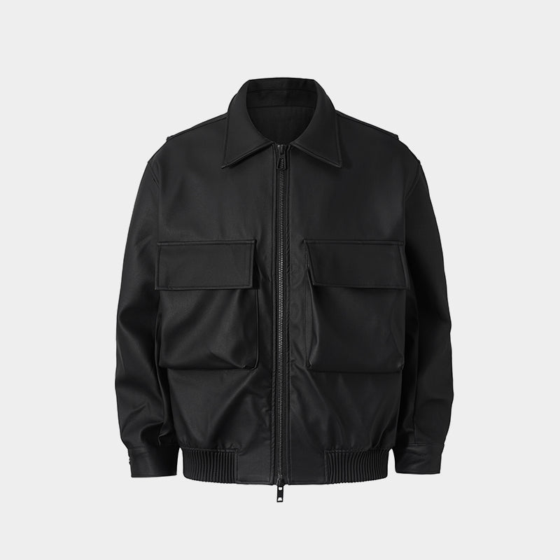 Black Essential | Faux Leather Jacket - Santo 