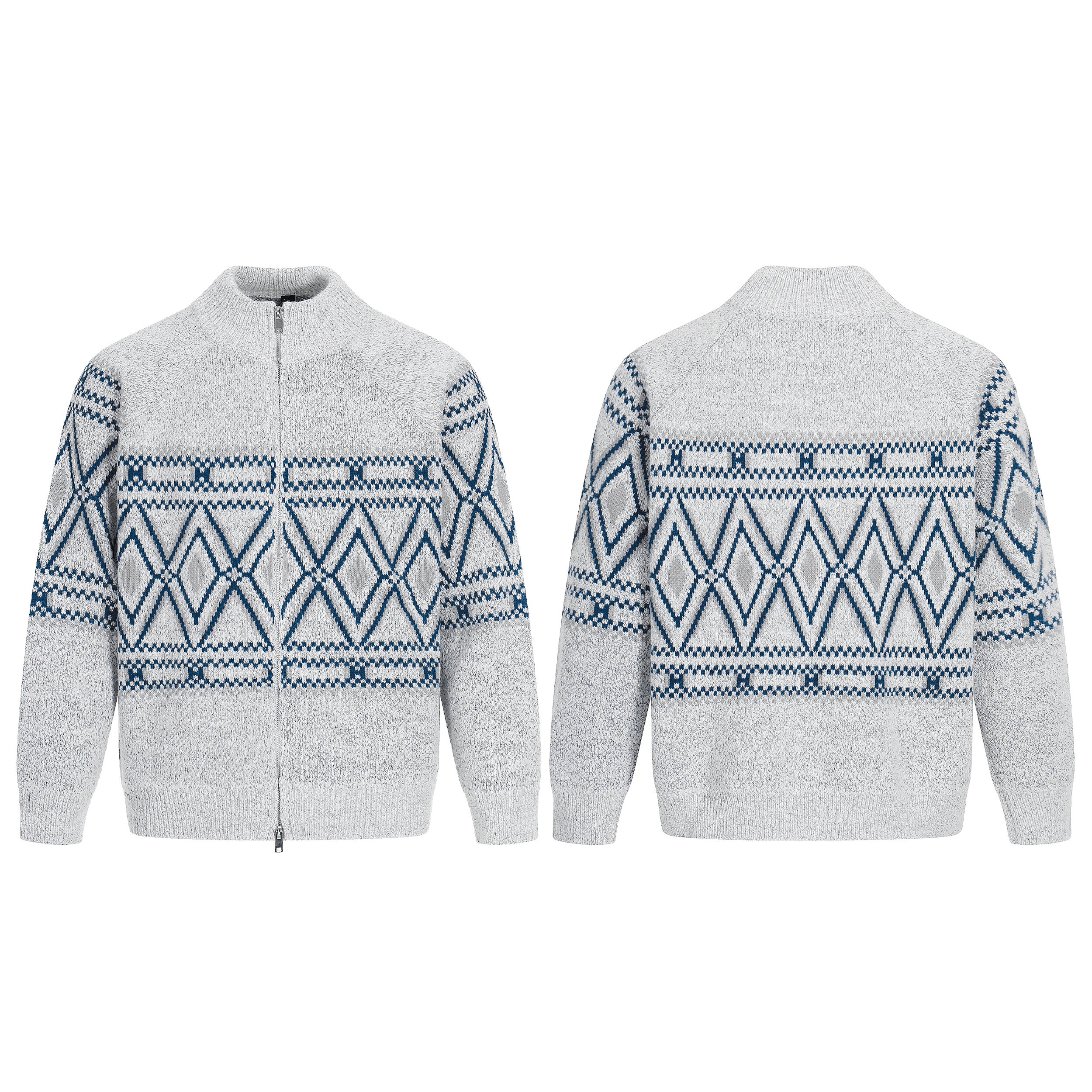 Maglione patchwork con nappe e texture