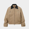 Contrast Collar | Suede Zip Jacket