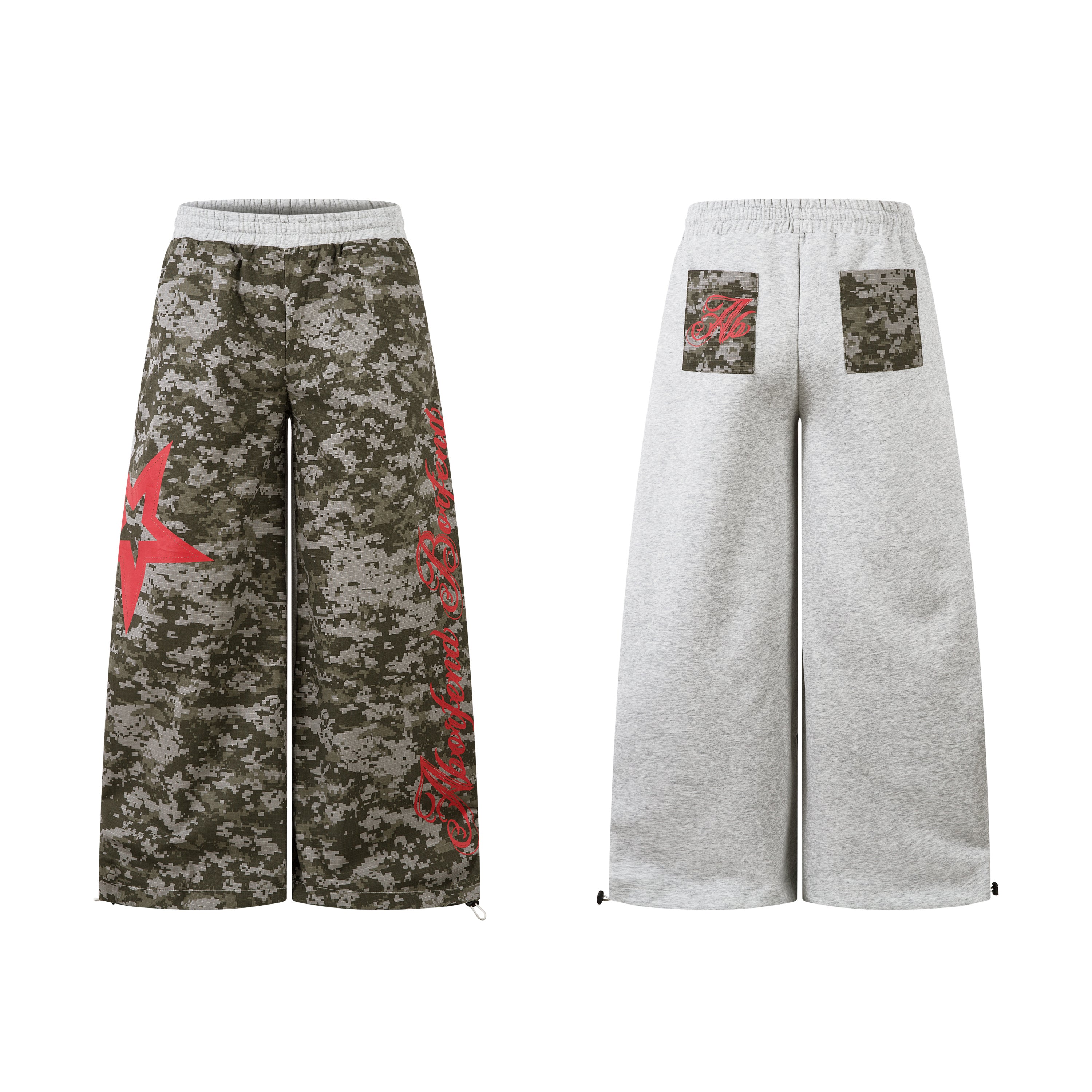 Vintage Print Sweatpants | Loose Fit Drawstring Streetwear Trousers - Santo 