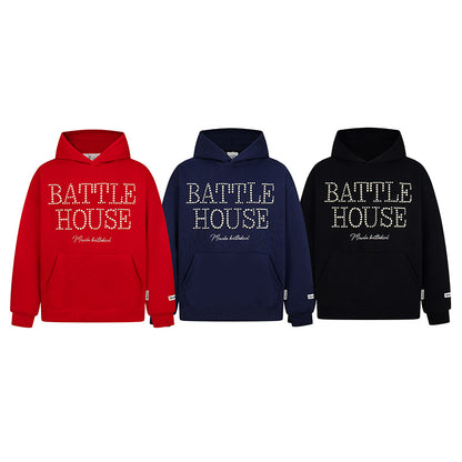Battle House | Rhinestone Letter Pullover Hoodie