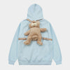 Felpa con cappuccio con cerniera 3D Teddy | Oversize