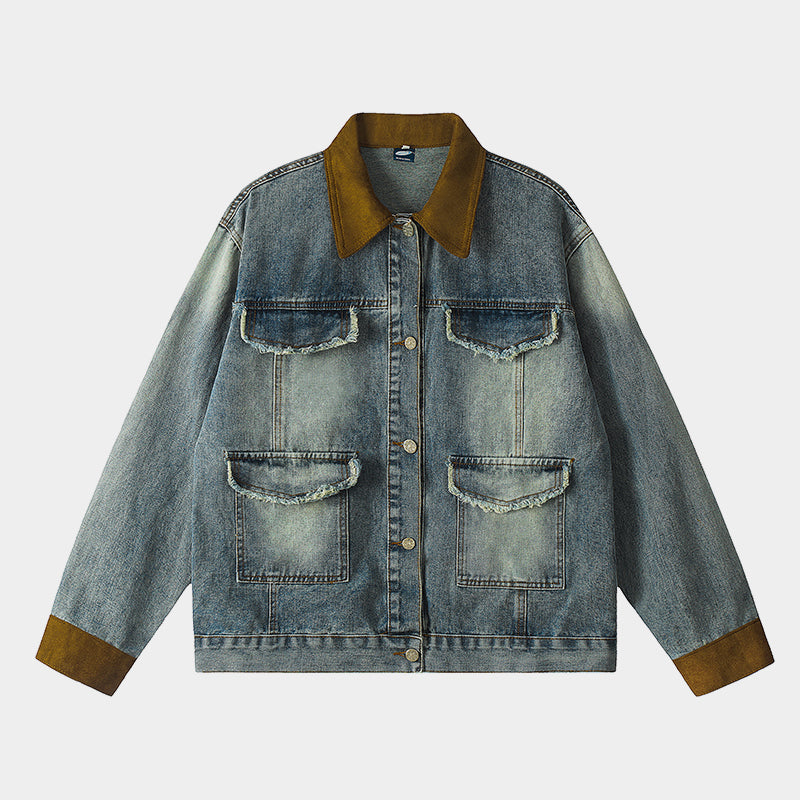 Veste en jean patchwork rétro | Patch Blend