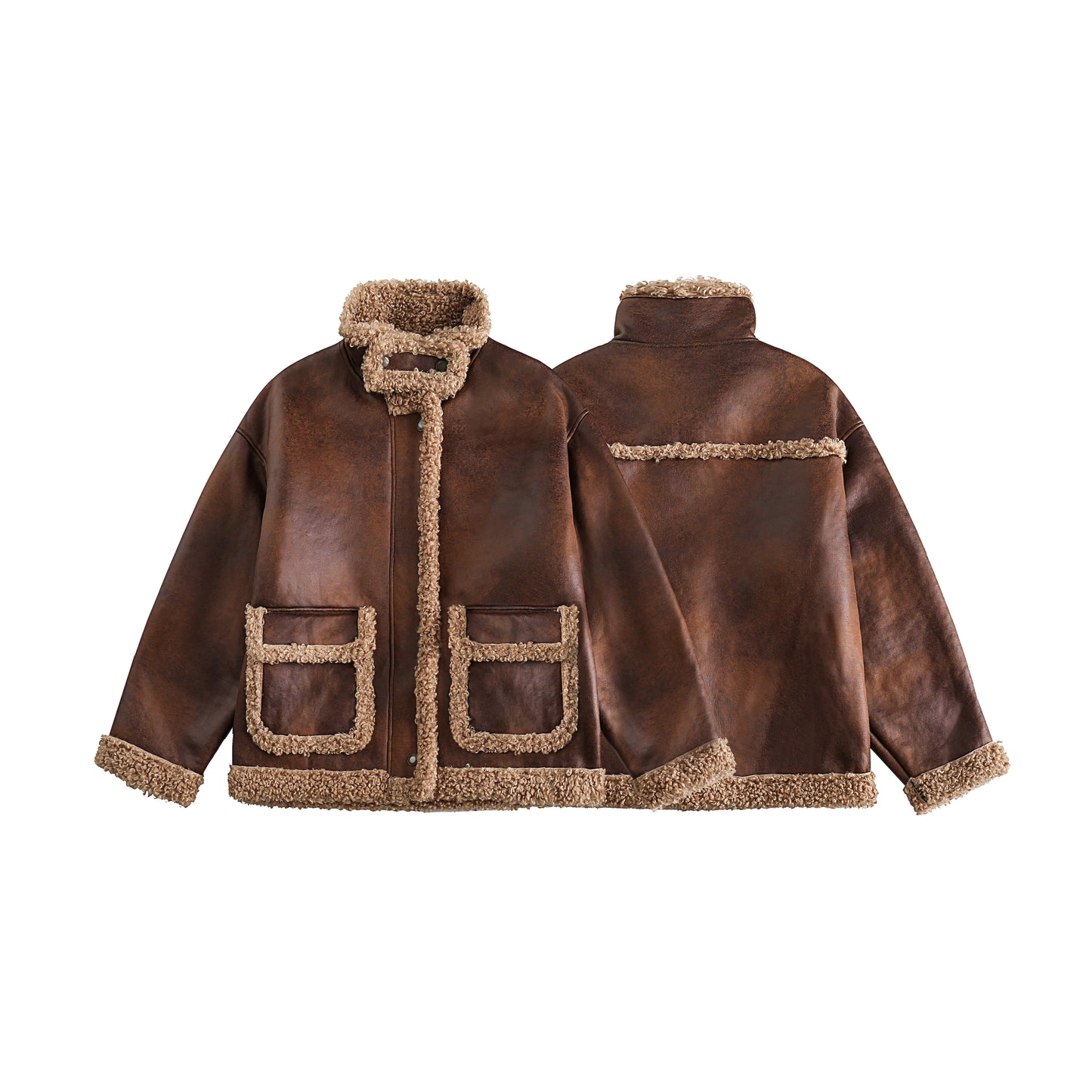 Rustfield | Faux Shearling Lined Aviator Jacket - Santo 