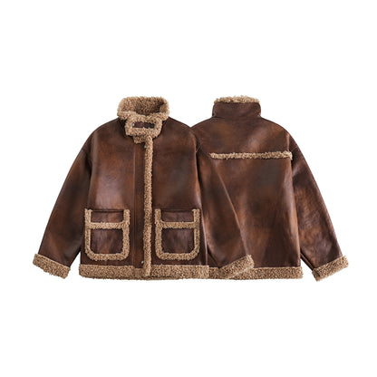 Rustfield | Faux Shearling Lined Aviator Jacket - Santo 