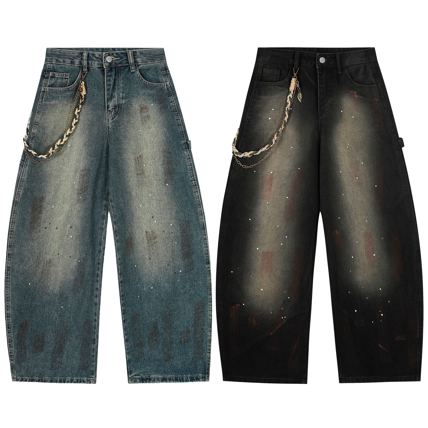 Midnight Fade | Oversized Vintage Wash Jeans - Santo 