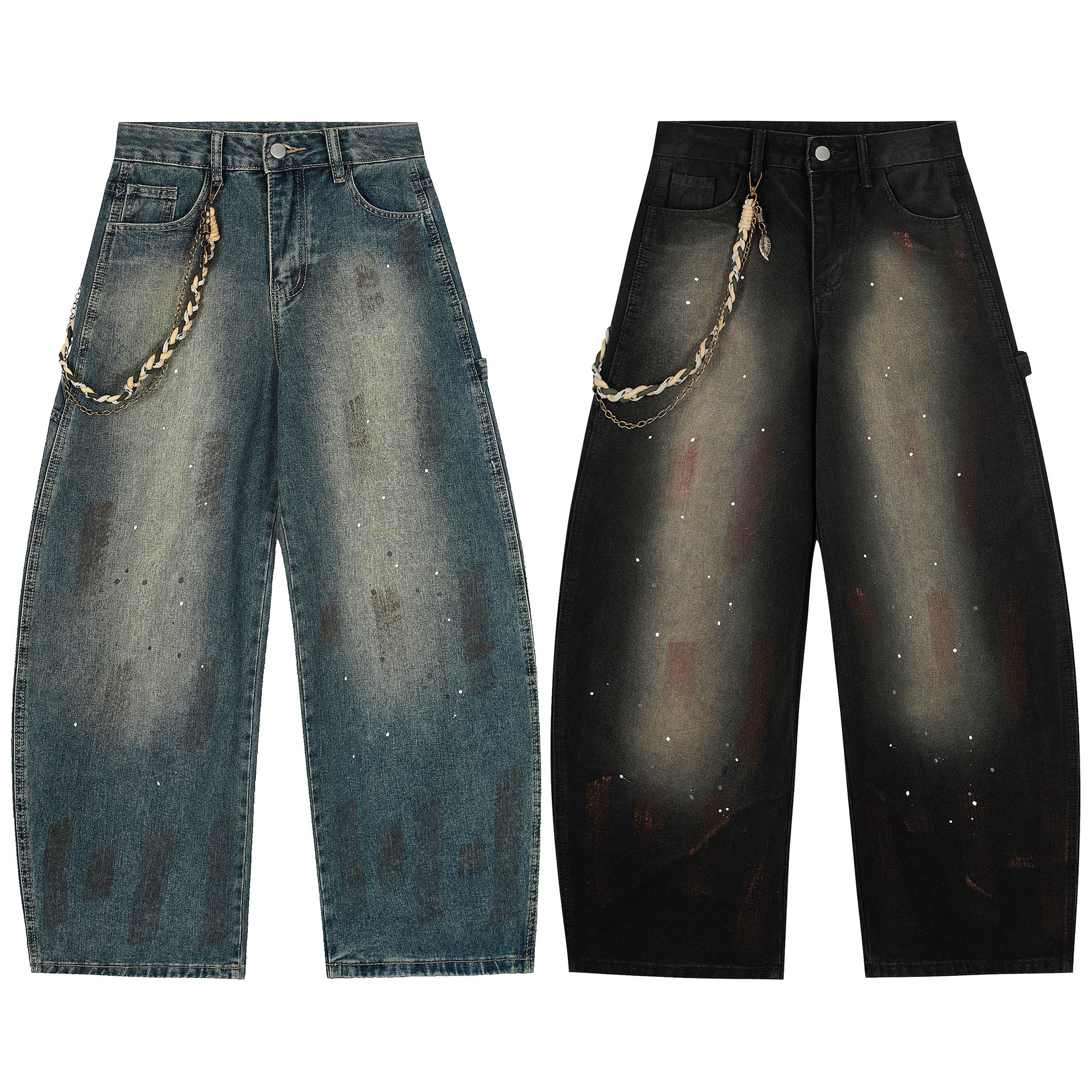 Midnight Fade | Oversized Vintage Wash Jeans - Santo 