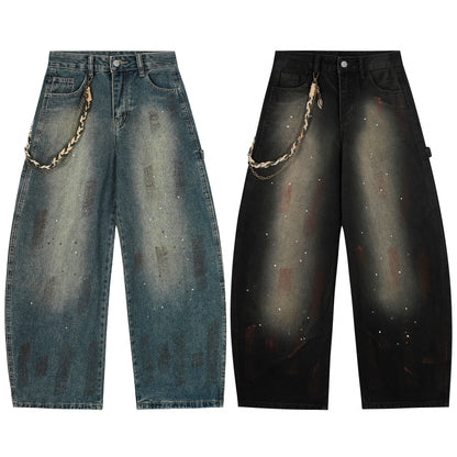 Midnight Fade | Oversized Vintage Wash Jeans - Santo 