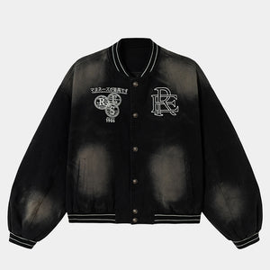 Retro Washed Street | Varsity Jacket - Santo 