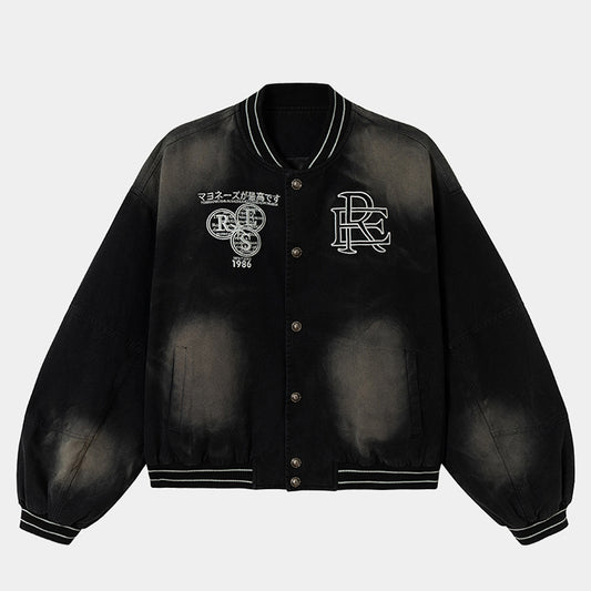 Retro Washed Street | Varsity Jacket - Santo 