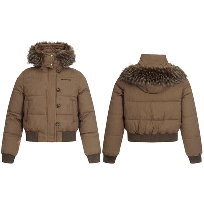 Denim Chill | Faux Fur Collar Winter Jacket - Santo 