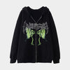 Wings of Chaos | Graphic Skeleton Print Hoodie