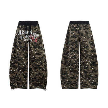 Camo Storm | Printed Drawstring Cargo Pants