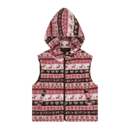 SnuggleWear | Sherpa Puffer Vest with Hood