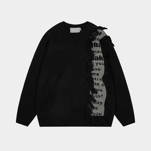 Tassel Groove | Textured Patchwork Sweater - Santo 