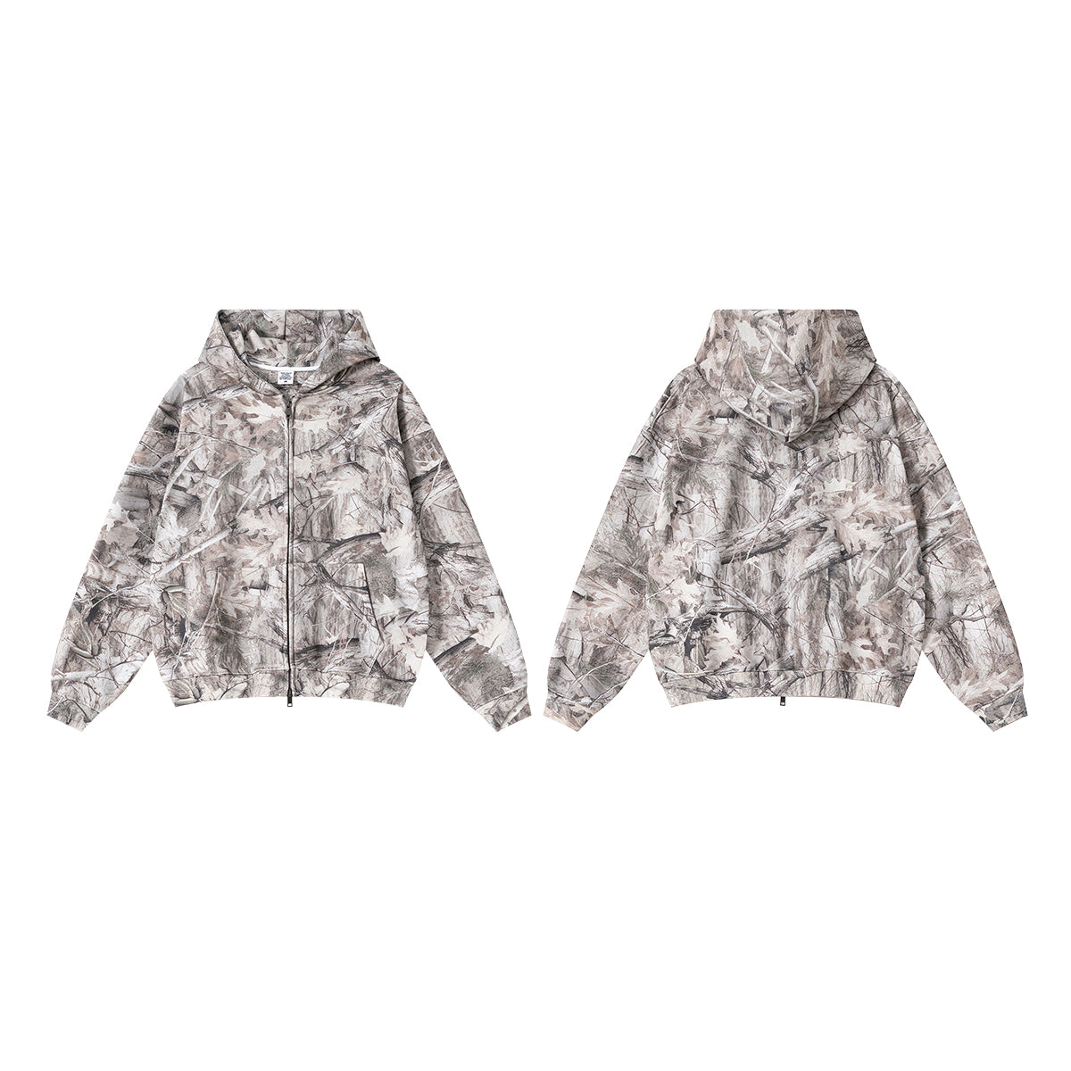 Forest Camo | Oversized Zip-Up Hoodie - Santo 