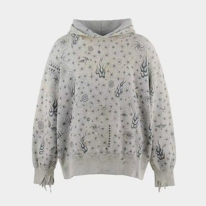 Mystic Burnout Print | Distressed Hoodie - Santo 