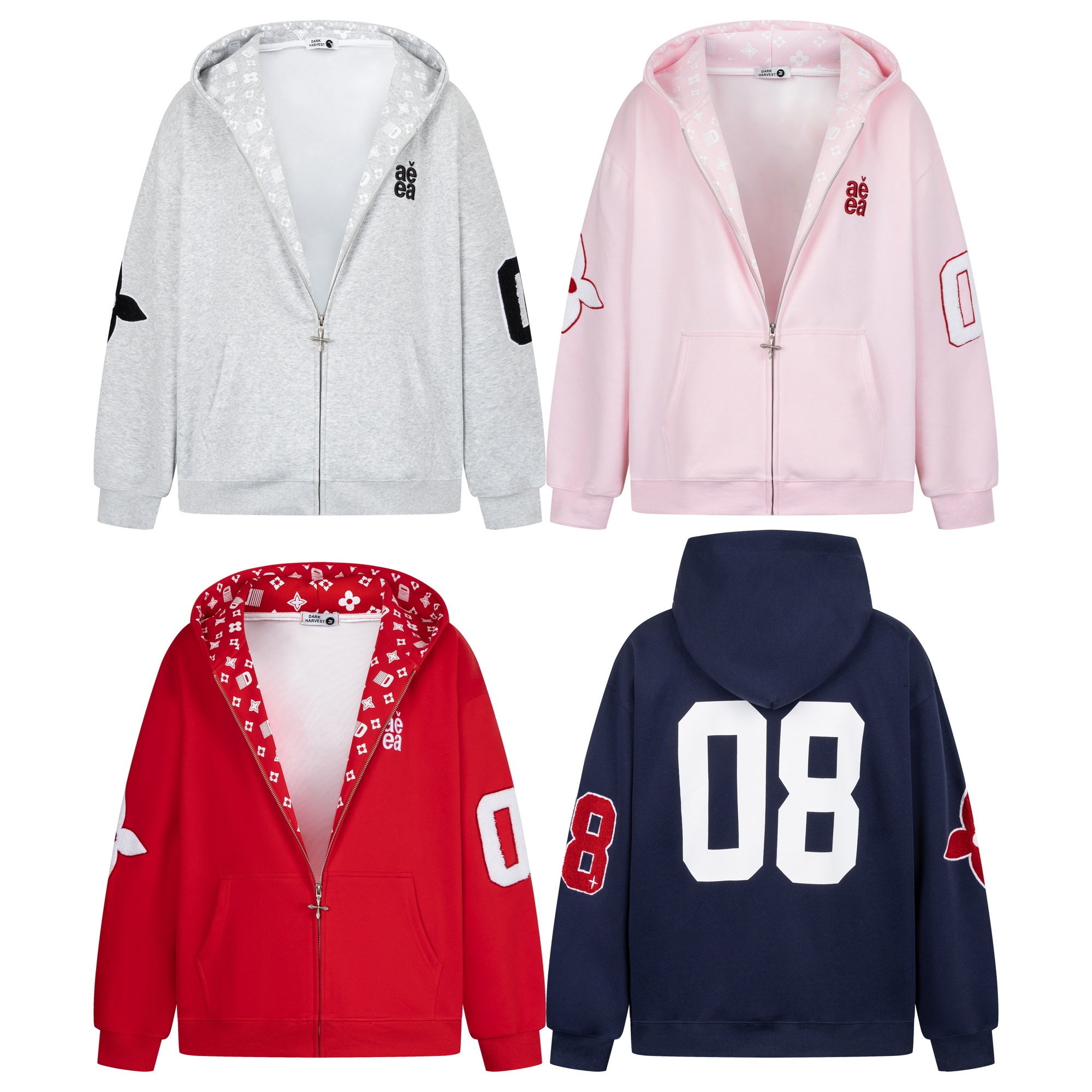 Varsity 08 | Graphic Zip-Up Hoodie