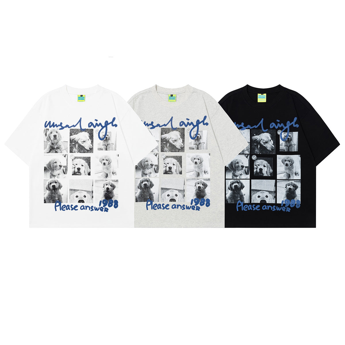 Puppy Grid | Graphic Photo Print Tee - Santo 