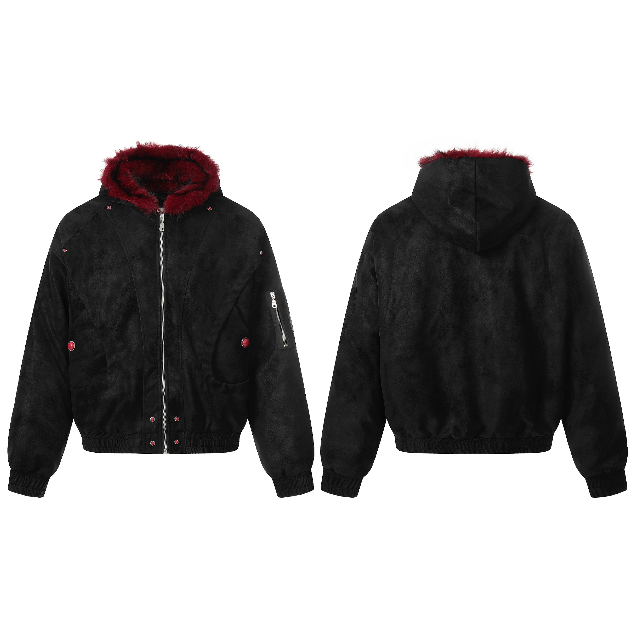 Dark Contrast | Hooded Winter Jacket