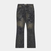 Totenkopf Graffiti | Gemusterte Vintage Streetstyle Jeans