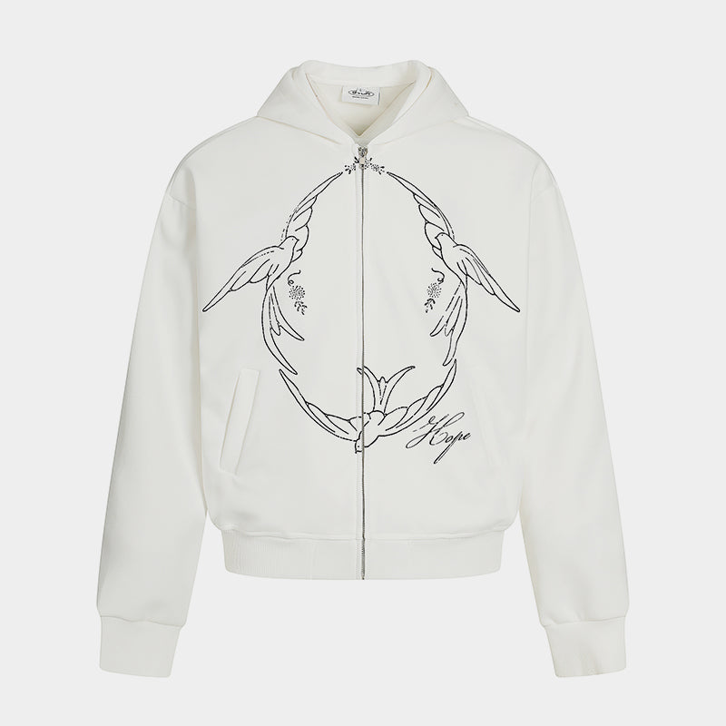 Doves Hope | Oversized Zip Up Hoodie - Santo 