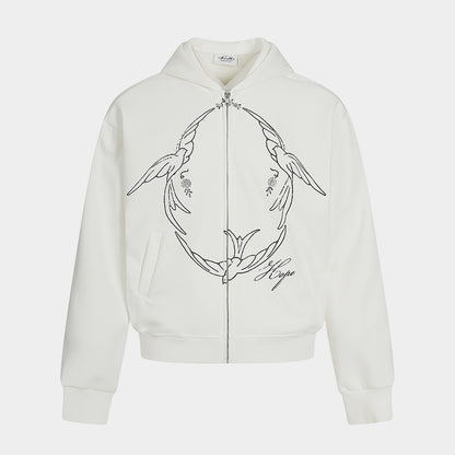 Doves Hope | Oversized Zip Up Hoodie - Santo 