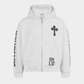Gothic Cross Print | Zip Up Hoodie - Santo 