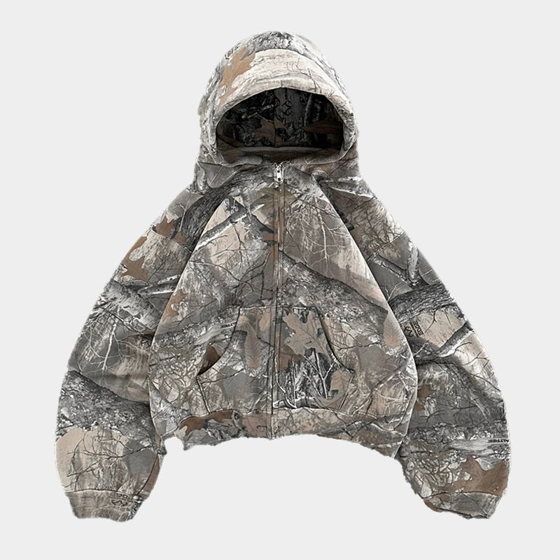 Woodland Spirit | Camouflage Zip-Up Hoodie - Santo 