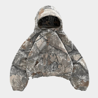 Woodland Spirit | Camouflage Zip-Up Hoodie - Santo 