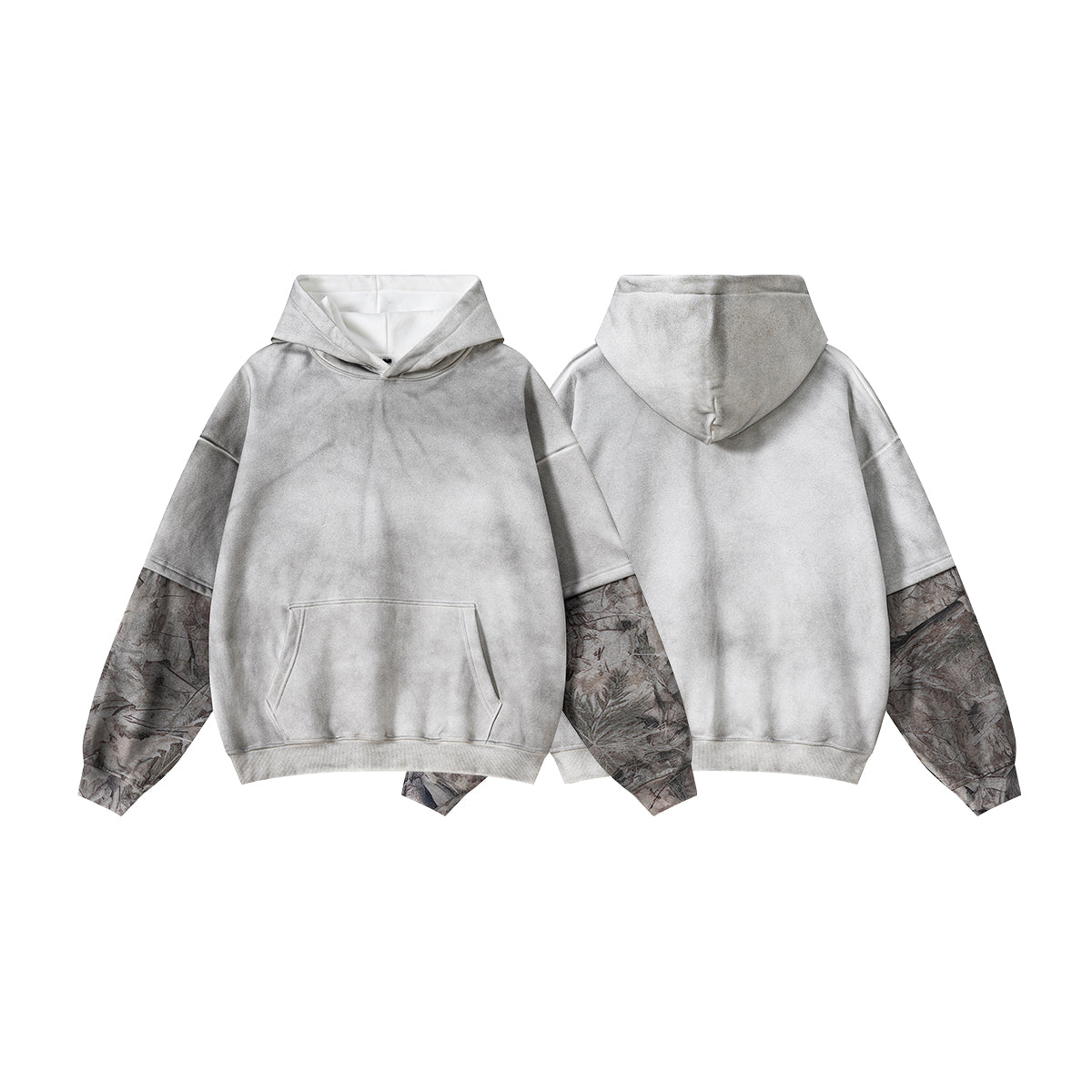 Frosted Camo Sleeve | Oversized Hoodie - Santo 