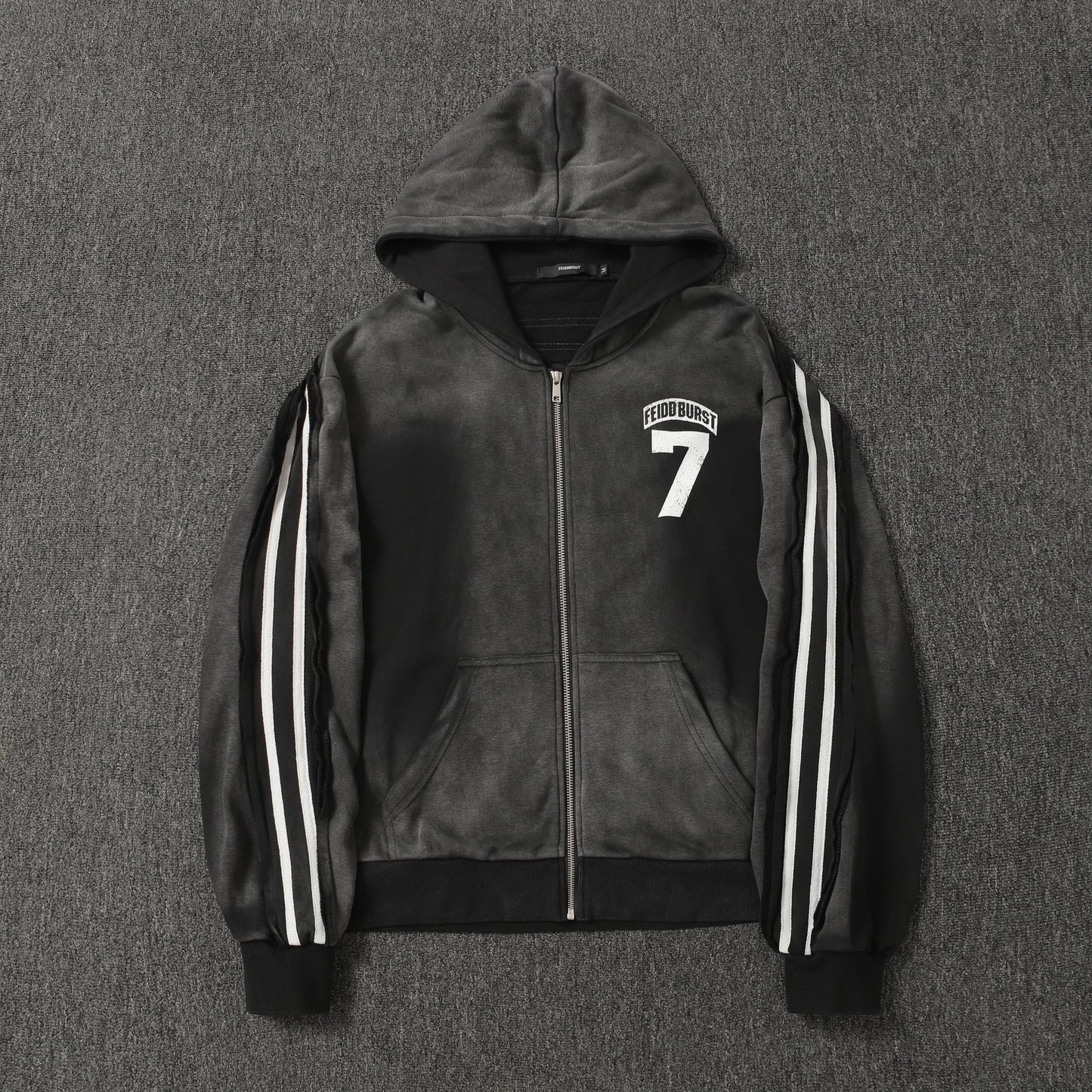 Vintage Sport Stripe | Zip Up Hoodie - Santo 