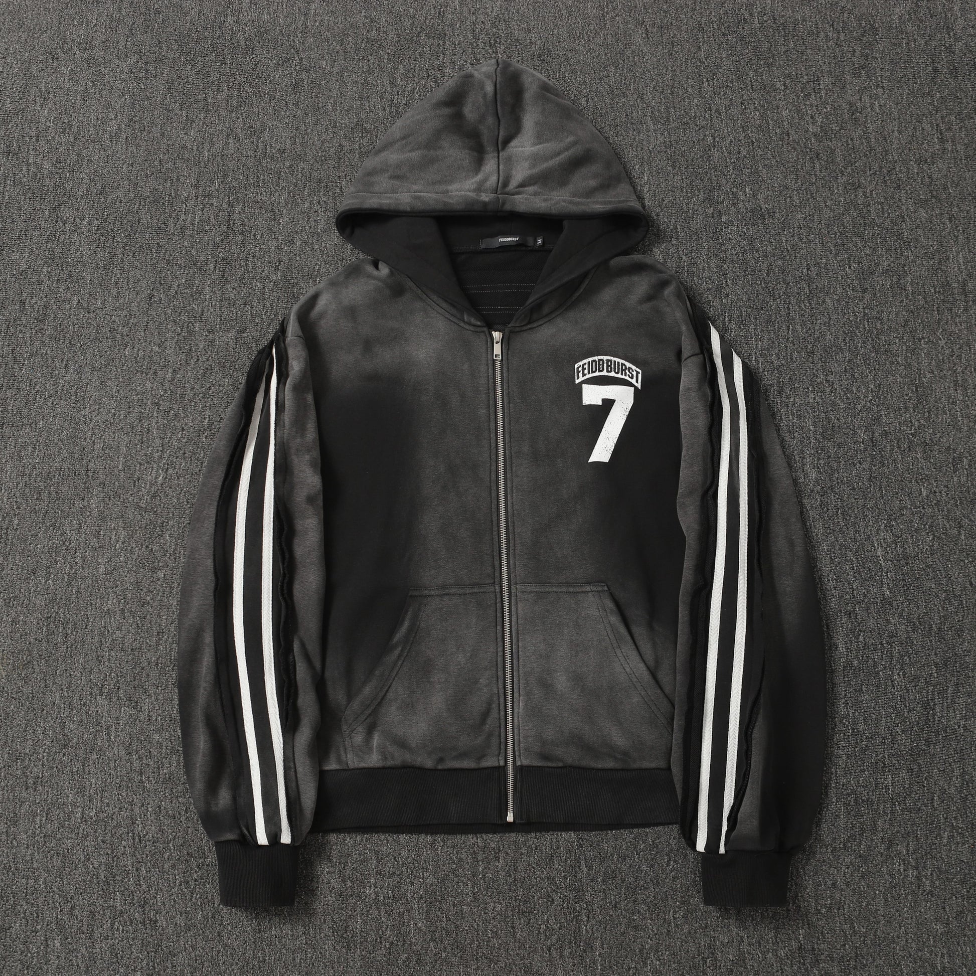 Vintage Sport Stripe | Zip Up Hoodie - Santo 