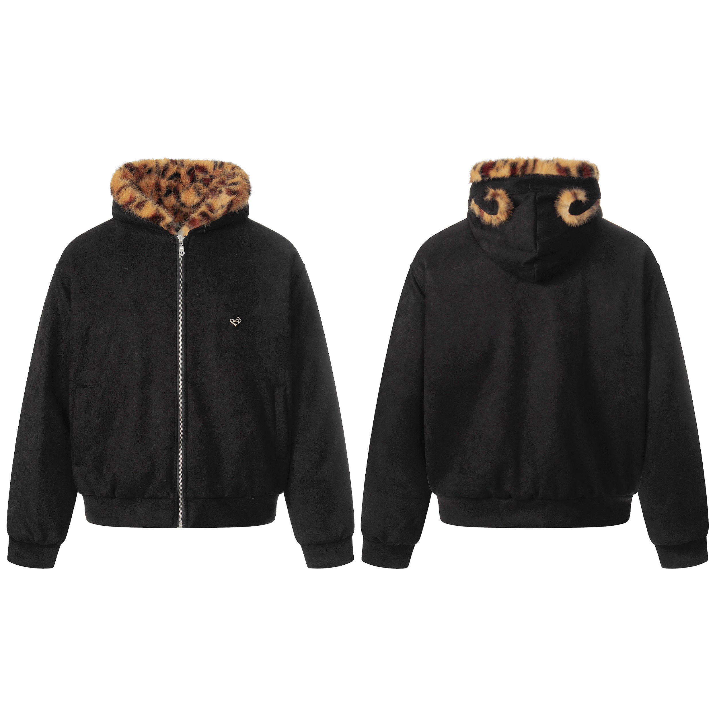 Leopard Fleece | Contrast Zip Jacket