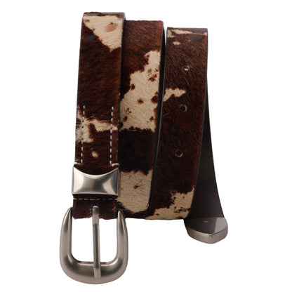 Cow Print Hair | PU Leather Belt