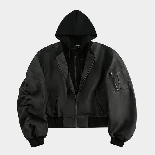 Techwear Style | Layered Hooded Bomber Jacket - Santo 