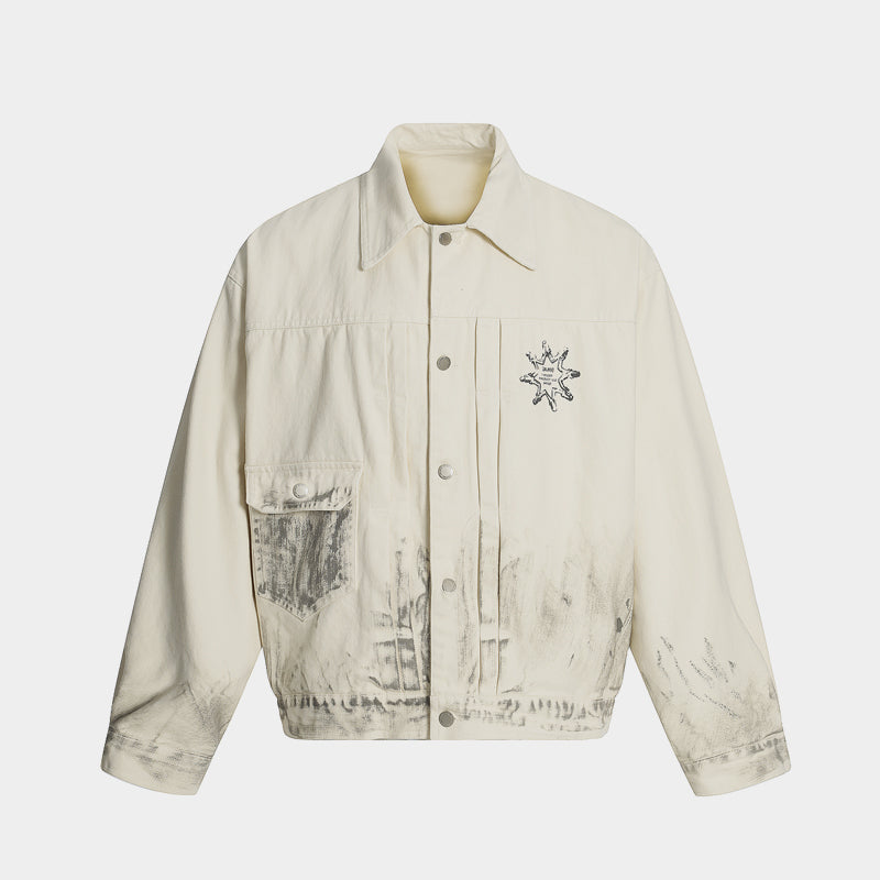 Distressed Washed Graphic | Street Jacket - Santo 