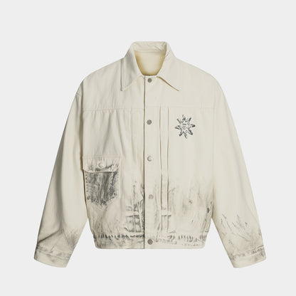 Distressed Washed Graphic | Street Jacket - Santo 