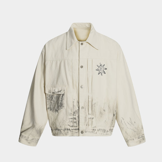 Distressed Washed Graphic | Street Jacket - Santo 