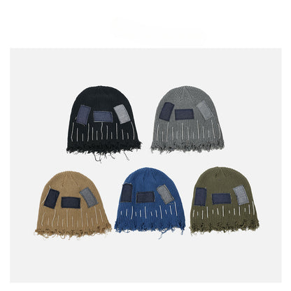 Distressed Denim | Patchwork Beanie