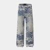 Pixel Patchwork | Jeans larghi sbiaditi